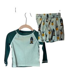 Disney Junior Boy’s Mickey Mouse Swim Trunks and Rashguard set size 12 Months